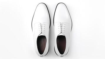 ai generato bianca oxford scarpe isolato su bianca sfondo con copia spazio per annuncio. generativo ai foto
