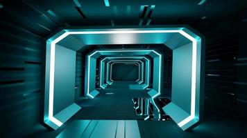 rendering 3D. corridoio futuristico astratto foto