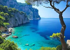 ai generato tipico italiano paesaggio vicino amalfi costa foto