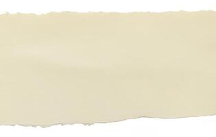 vuoto Marrone strappato Nota carta isolato su bianca sfondo foto