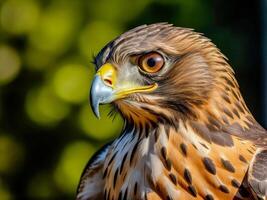 ai generato avvicinamento foto di un aquila o falco