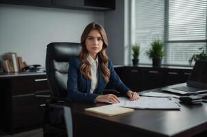 ai generato attività commerciale donna potrait foto