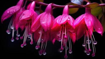 ai generato giardino fuschia fiori ai generato foto