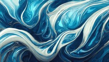 ai generato generato Immagine di astratto blu e bianca liquido sfondo foto