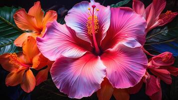 ai generato tropicale Aloha fiore ai generato foto