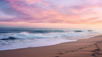 ai generato conchiglie presto mattina spiaggia California ai generato foto
