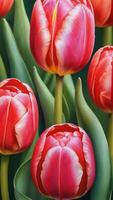 ai generato foto di tulipano dettagliato acquerello pittura frutta verdura clipart botanico realistico illustrazione. ai generato