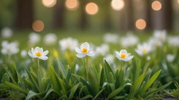 ai generato foto di primavera sfondo sfocatura vacanza sfondo. ai generato