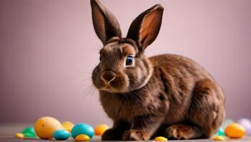 ai generato foto di coniglietto Pasqua cioccolato dolce coniglio. ai generato