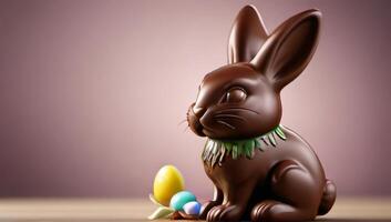 ai generato foto di cioccolato Pasqua coniglietto 3d rendere. ai generato