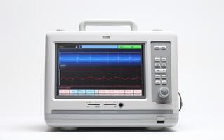 ai generato realistico 8 mila ecg macchina su bianca sfondo. foto