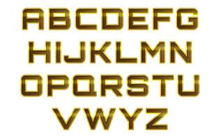 perforato d'oro metallo alfabeto impostato foto