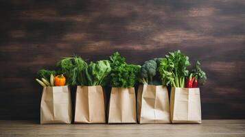 ai generato un' shopping Borsa contenente ecofriendly e sostenibile prodotti foto