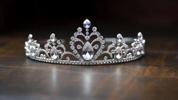 ai generato un' argento tiara in forma per un' reale foto