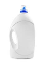 lavanderia detergente plastica bottiglia isolato su bianca foto