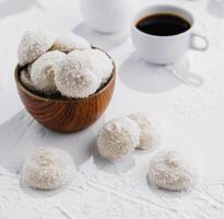 caramelle nel bianca Smalto e Noce di cocco fiocchi foto