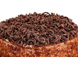 torta al cioccolato isolata su sfondo bianco foto