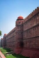 architettonico dettagli di lal qilà - rosso forte situato nel vecchio delhi, India, Visualizza dentro delhi rosso forte il famoso indiano punti di riferimento foto