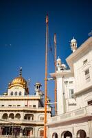 Visualizza di dettagli di architettura dentro d'oro tempio - armandir sahib nel amritsar, punjab, India, famoso indiano sikh punto di riferimento, d'oro tempio, il principale santuario di sikh nel amritsar, India foto