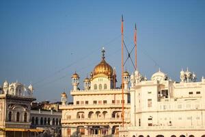 Visualizza di dettagli di architettura dentro d'oro tempio - armandir sahib nel amritsar, punjab, India, famoso indiano sikh punto di riferimento, d'oro tempio, il principale santuario di sikh nel amritsar, India foto