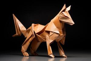 ai generato vivace origami colorato cane. creare ai foto