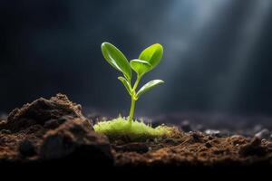 ai generato resiliente terra pianta crescere. creare ai foto