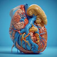 ai generato umano reni siamo un' altamente dettagliato fotorealistico 3d modello . ai foto