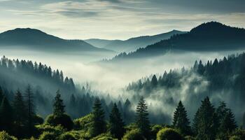 ai generato maestoso montagna picco, tranquillo scena, natura bellezza nel estate generato di ai foto