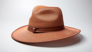ai generato alla moda uomini e donne indossare cannuccia cappelli per estate eleganza generato di ai foto