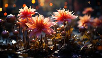 ai generato vivace fiori fiore, in mostra natura bellezza nel un' formale giardino generato di ai foto