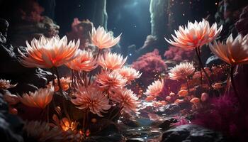 ai generato subacqueo scogliera pesce, pianta, animale, acqua, Multi colorato bellezza generato di ai foto