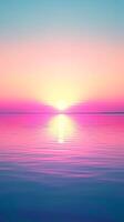 ai generato sbalorditivo rosa tramonto al di sopra di acqua. generativo ai. foto