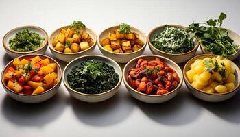 ai generato fresco vegetariano insalata con biologico ingredienti, salutare e delizioso generato di ai foto