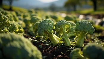 ai generato fresco, biologico verdure crescere nel un' sano, verde verdura giardino generato di ai foto