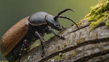 ai generato Calvo aquila riposo su albero foto