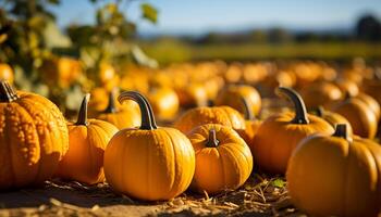 ai generato autunno raccogliere zucca, zucca, schiacciare natura decorazione generato di ai foto