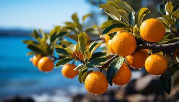 ai generato fresco agrume frutta, maturo e succoso, illumina estate giorni generato di ai foto