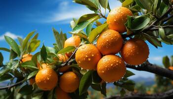 ai generato freschezza e vivacità di natura agrume frutta nel estate generato di ai foto