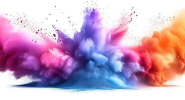 ai generato colore esplosione colorato arcobaleno polvere volo esplosione foto