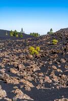 il nero sabbie di il chinyero vulcano nel tenerife foto