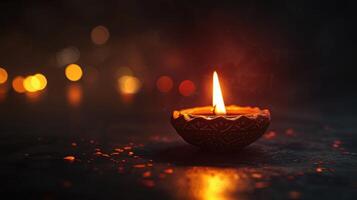 ai generato illuminare il buio con il caldo splendore di un' Diwali Festival luce, ai generato foto