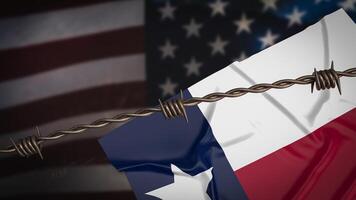 il Texas bandiera su unito palcoscenico di America sfondo 3d resa. foto