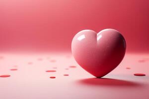 ai generato amore simbolo rosso cuore contro un' rosa sfondo per san valentino foto
