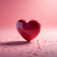 ai generato romantico gesto rosso cuore su rosa sfondo, Perfetto per san valentino per sociale media inviare dimensione foto