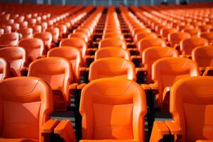 ai generato gioco giorno pausa vuoto stadio posti a sedere impostato il pre incontro scena foto