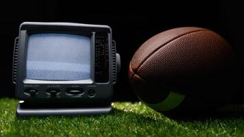 statico televisione sfondo con calcio palla foto