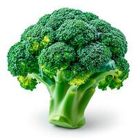 ai generato fresco broccoli, eco prodotti, maturo verdure su un' bianca isolato sfondo - ai generato Immagine foto