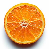 ai generato arance avvicinamento, spaccato tropicale frutta, isolato bianca sfondo - ai generato Immagine foto