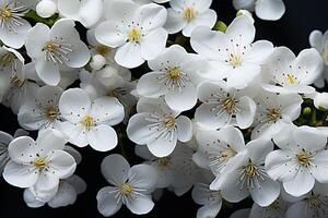 ai generato autunno e primavera bianca morbido colore fiori nel il giardino foto