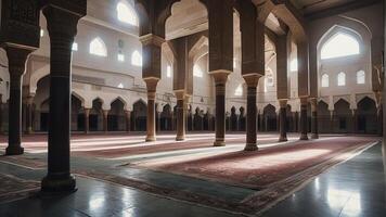 ai generato moschea scena, musulmano cultura, musulmano architettura foto